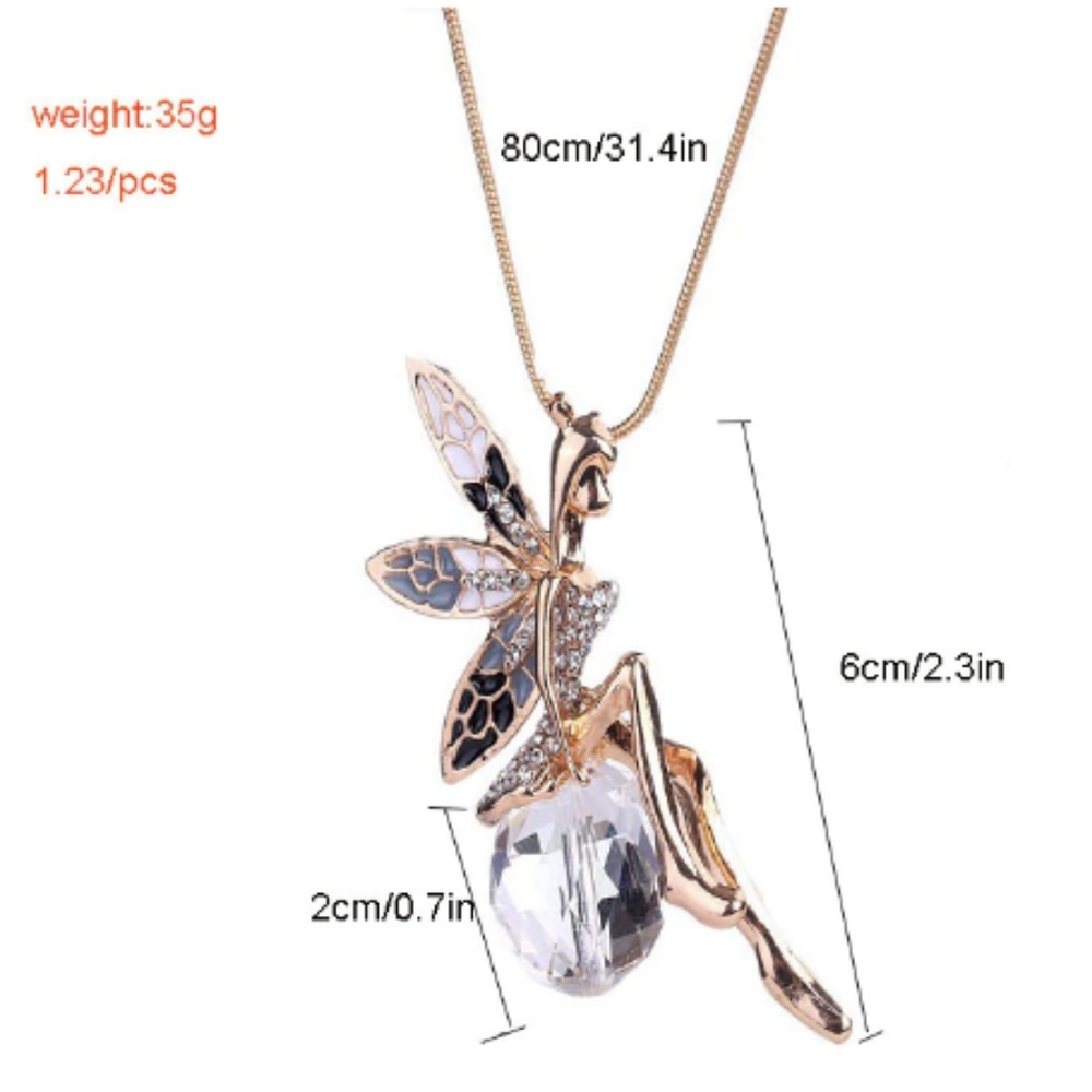 New 🎁 Rhinestone Fairy long necklace - Picture 4 of 8